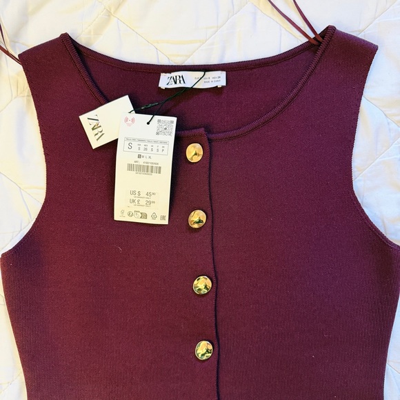 NWT Zara Women's Rich Purple Sleeveless Top - Picture 3 of 7